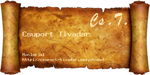 Csuport Tivadar névjegykártya